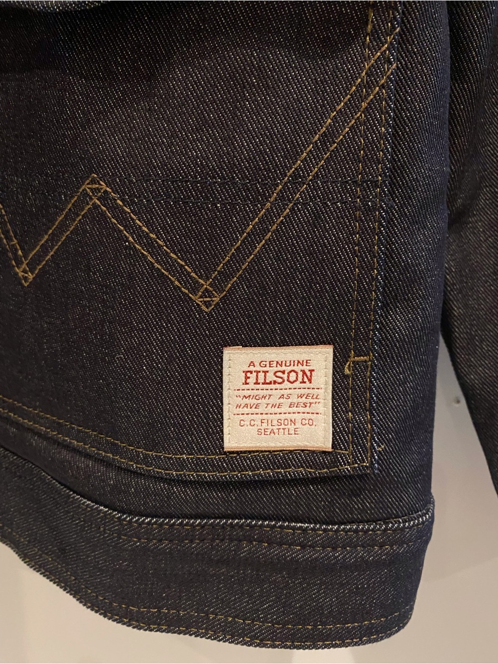 Filson Wool Lined Indigo Denim Work Jacket with Corduroy Collar - Picture 7 of 16